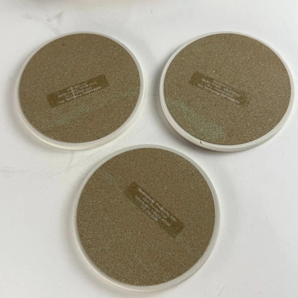 Vintage CoasterStone 3 Pc Sandstone Coaster Set Seashell Nautical Beach House 4